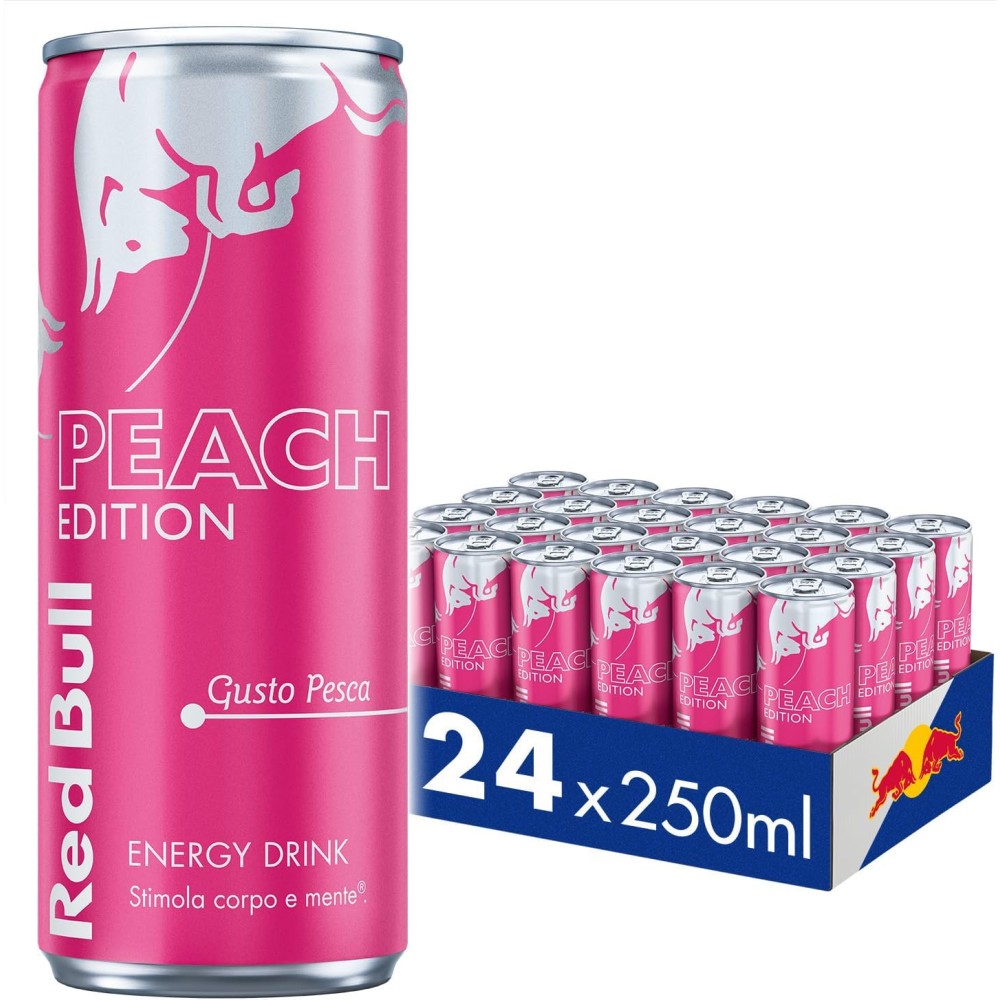 Red Bull Energy Drink Peach Edition 250 ml 24 Lattine 250 ml - 24 lattine