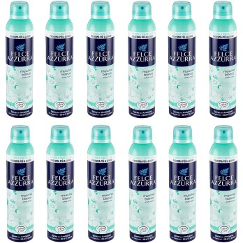 Felce Azzurra 12x Spray per Ambienti Muschio Bianco Stanza Spray Muschio Bianco 250ml