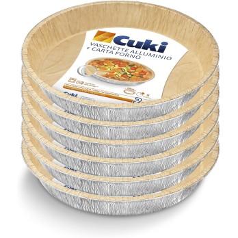 Cuki Vaschette in Alluminio e Carta Forno, 8 Porzioni, 6 Conf. Da 2 Pezzi