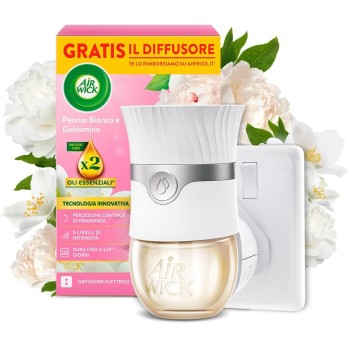 Air Wick Diffusore Elettrico di Oli Essenziali Diffusore + Ricarica Peonia Bianca e Gelsomino
