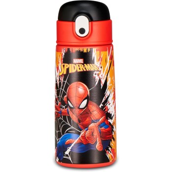 Seven Borraccia Kid Spiderman, Blu, 460 ml, Acciaio Inox, BPA free, Ermetica,