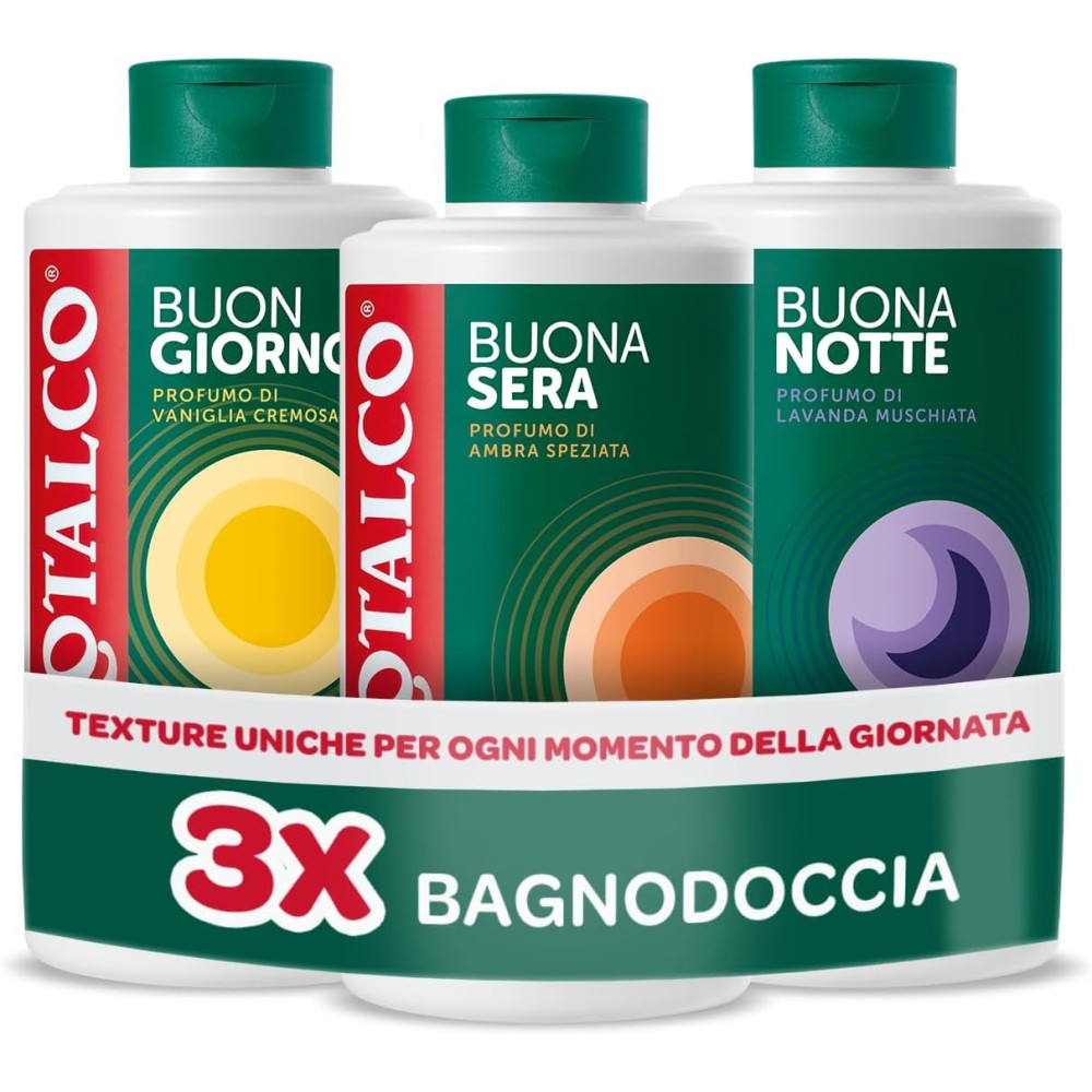 Borotalco3 Bagnodoccia Setificante, Rigenerante e Rilassante Vaniglia, Ambra Speziata e Lavanda 3x500 ml
