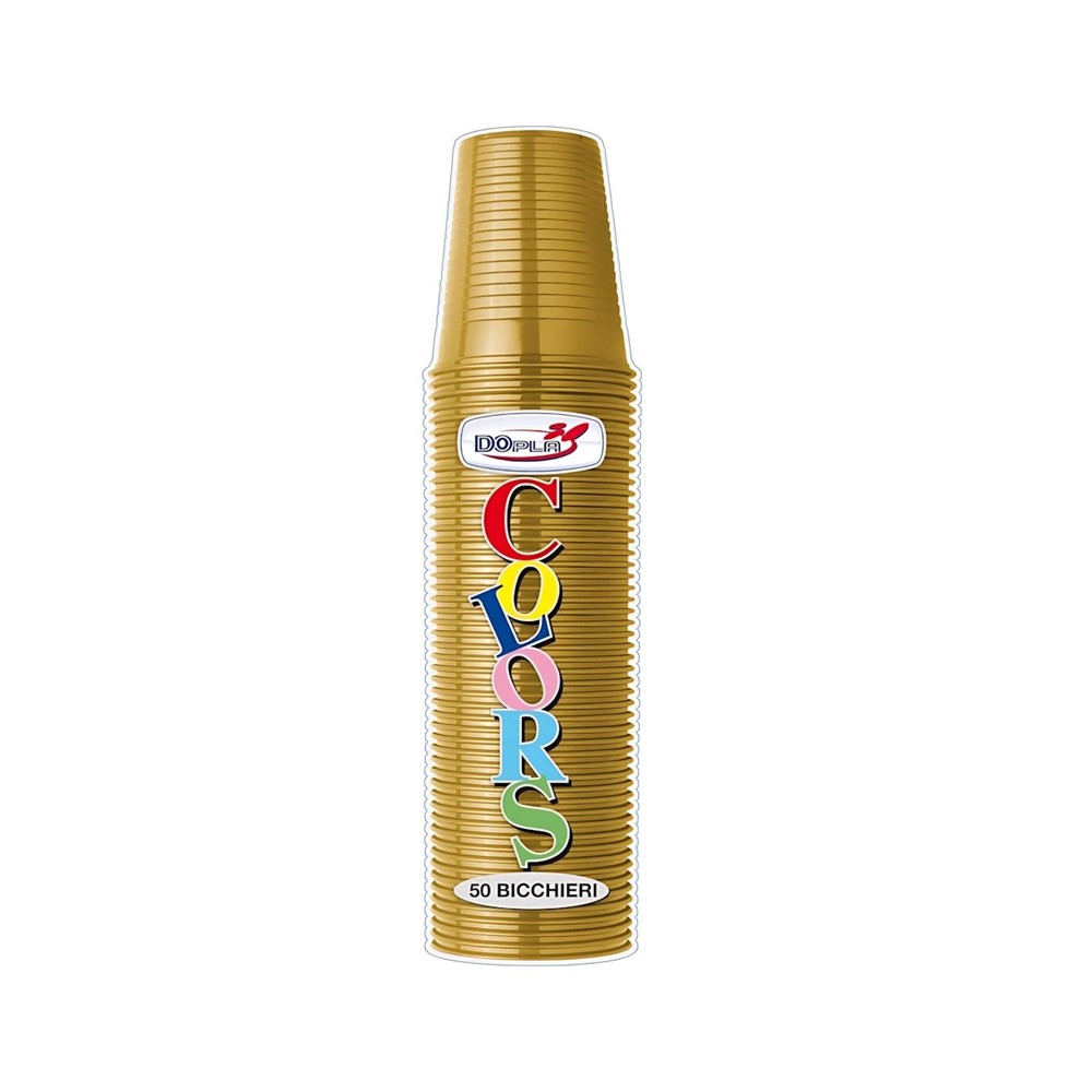 50 bicchieri 200 cc oro dopla color