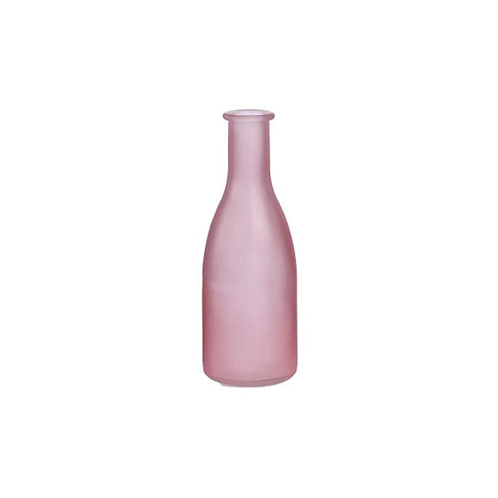 Bottiglia ad imbuto rosa satinato dia 6,5 h 18,5 cm BT04/18S09