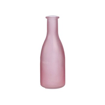 Bottiglia ad imbuto rosa satinato dia 6,5 h 18,5 cm BT04/18S09