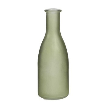 Bottiglia ad imbuto verde satinato dia 6,5 h 18,5 cm BT04/18S36