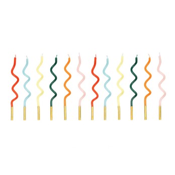 Candeline di compleanno a spirale Rainbow 14 cm 12 pz SCS-27-000