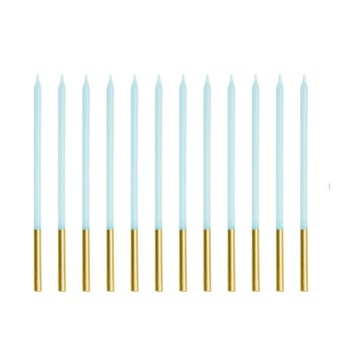 Candeline di compleanno celesti 14 cm 12 pz SCD-4-011J