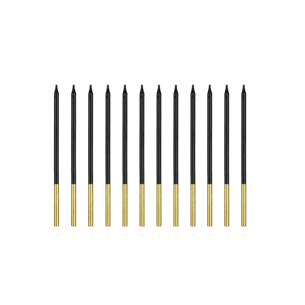 Candeline di compleanno nere 14 cm 12 pz SCD-4-010