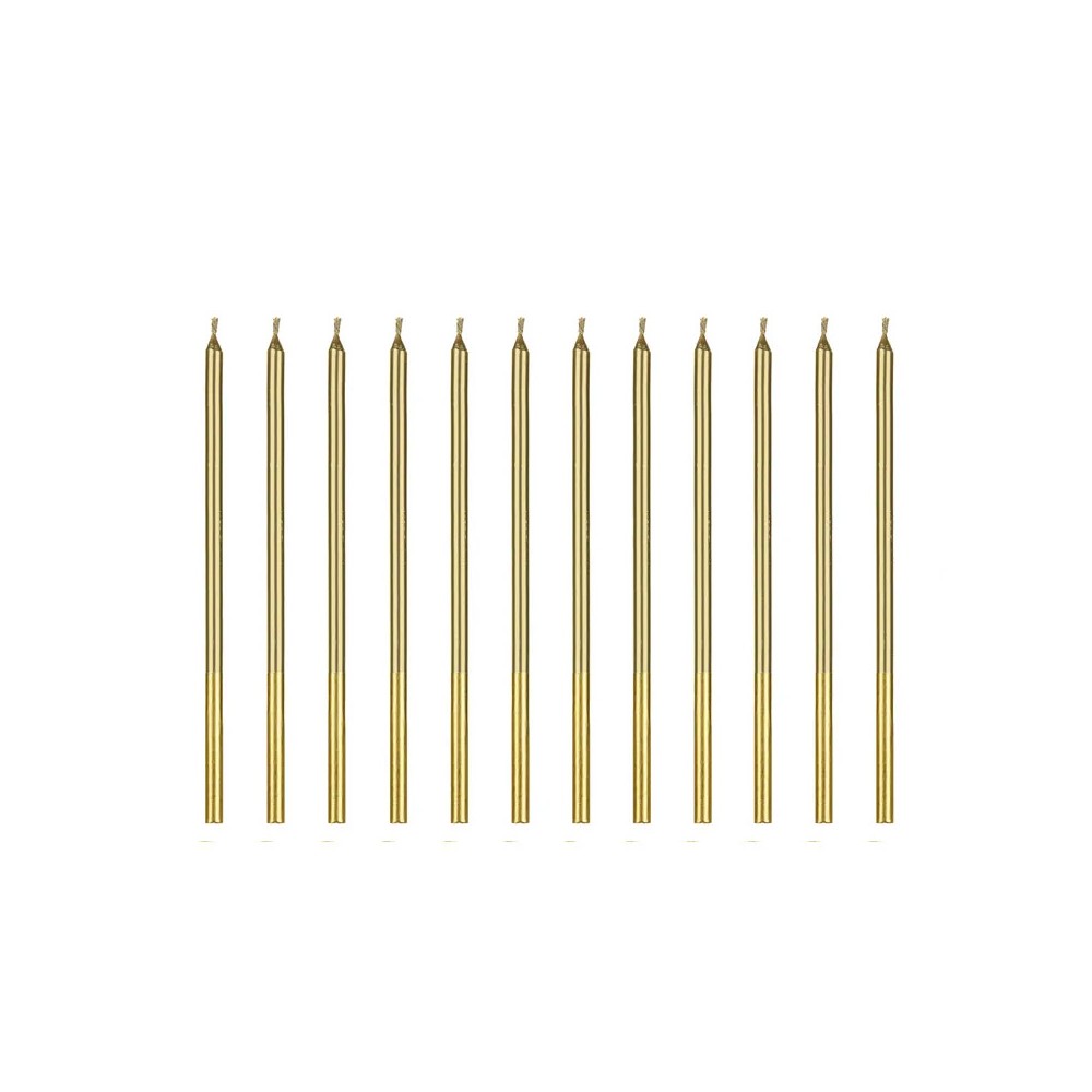Candeline di compleanno oro 14 cm 12 pz SCD-4-019