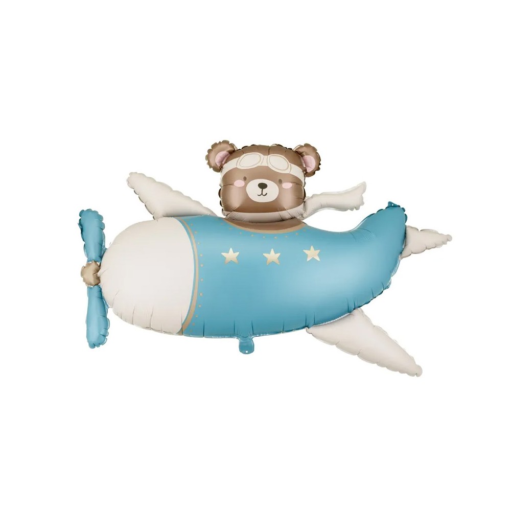 Palloncino in foil Orsetto su aereo 94x61 cm azzurro FB383-001J