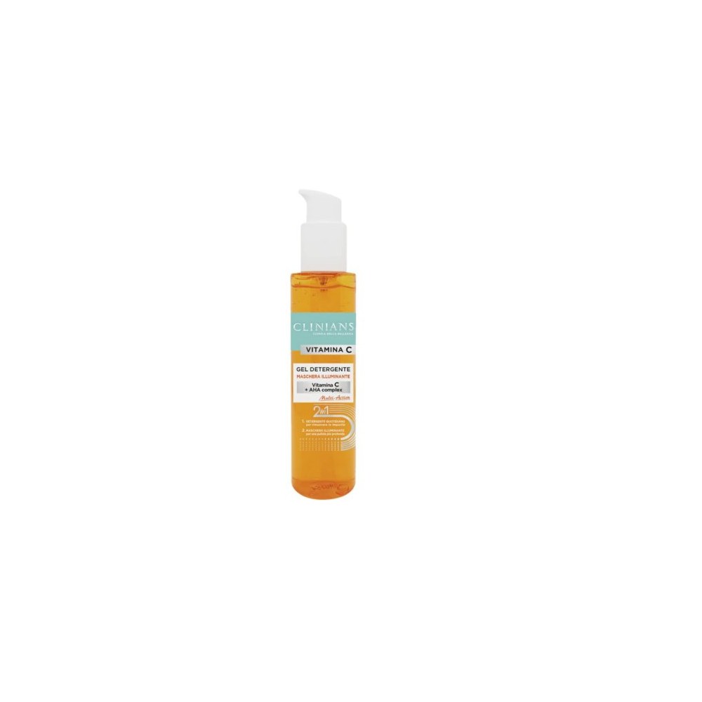 Gel Detergente, Maschera Illuminante, VITAMINA C + AHA Complex. 2In1: Detergente Quotidiano 150ml (2 Unità)