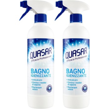 6 X Quasar Detergente BAGNO Igienizzante Spray, Anticalcare 580ml