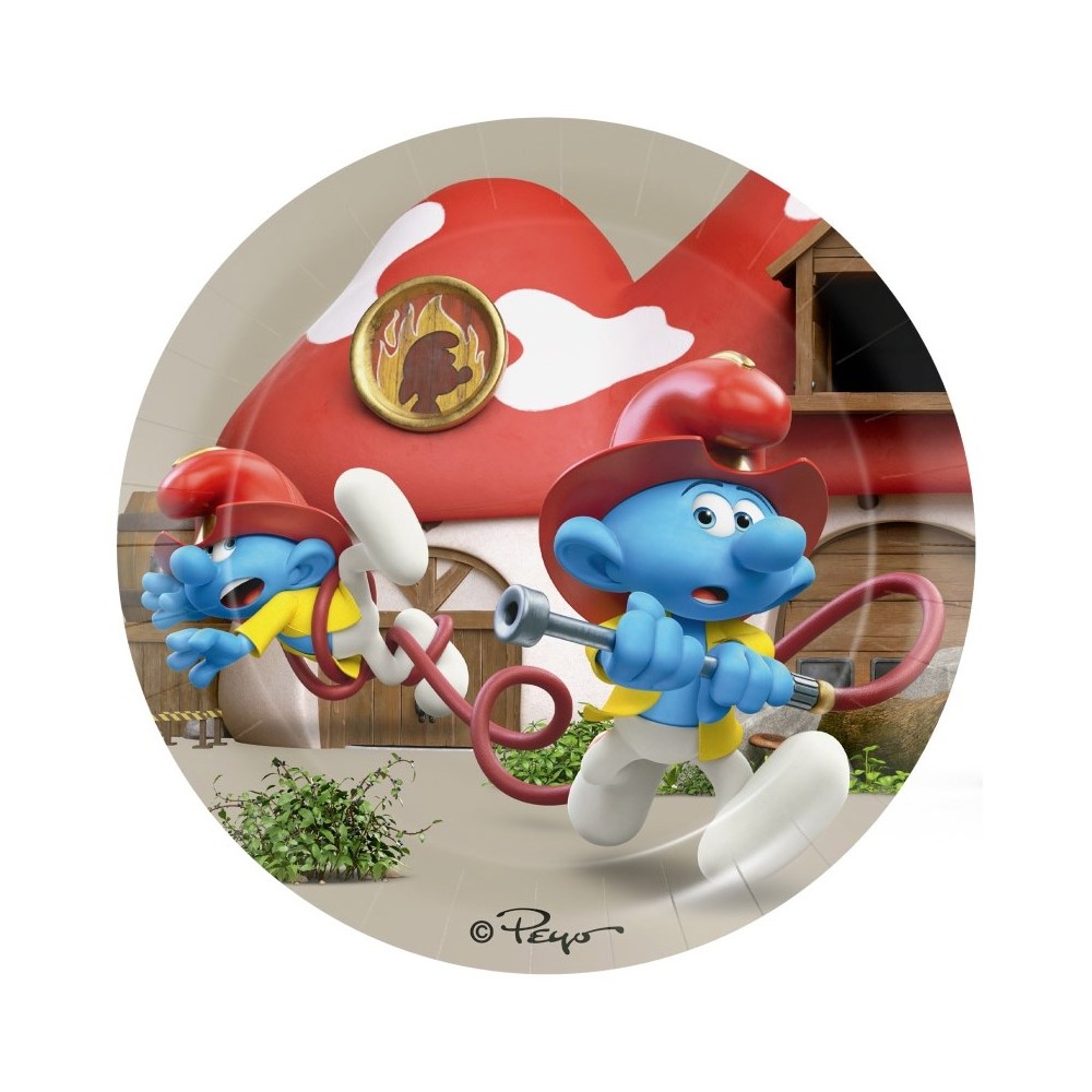 Kit 8 Persone Puffi con tovaglia