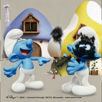 Kit 24 Persone Puffi con ghirlanda