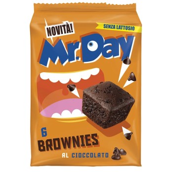 Mr. Day Brownies Merendine al Cioccolato Fondente con Gocce di Cioccolato Senza Lattosio 210g