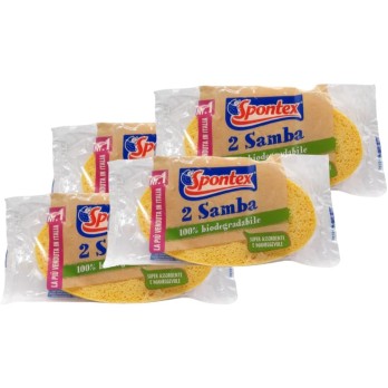 Spugna Vegetale 2 SAMBA 100% Biodegradabile Grande Praticità Confezione Da 2 Spugne 3 Confezioni