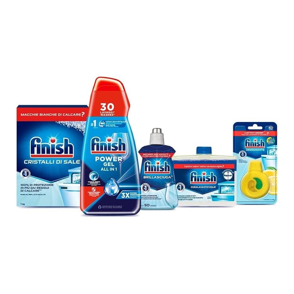 Finish Kit Lavastoviglie Powergel Detersivo Fresh 30 Lavaggi Brillantante 250ml Curalavastoviglie 250ml Sale 1kg Deodorante