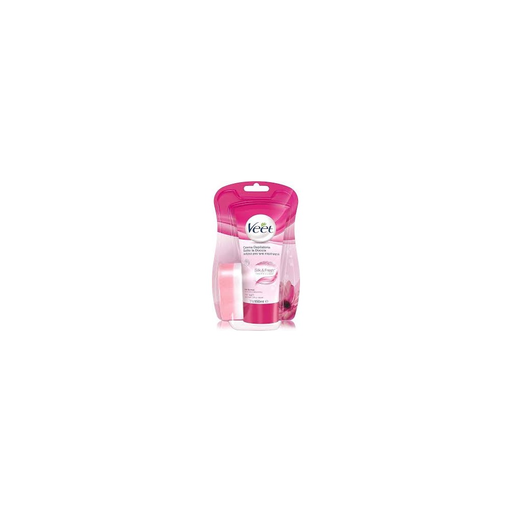 Veet Crema Depilatoria Sotto La Doccia Silk e Fresh Technology Pelli Normali, 150ml
