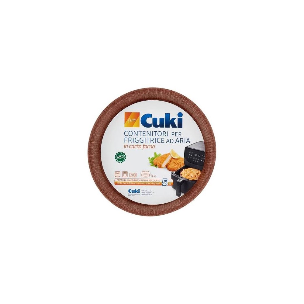 2 x Contenitori Friggitrice Ad Aria Cartoncino Antiaderente Ogni Confezione Contiene 5 pezzi - Ø20.5cm - H3cm
