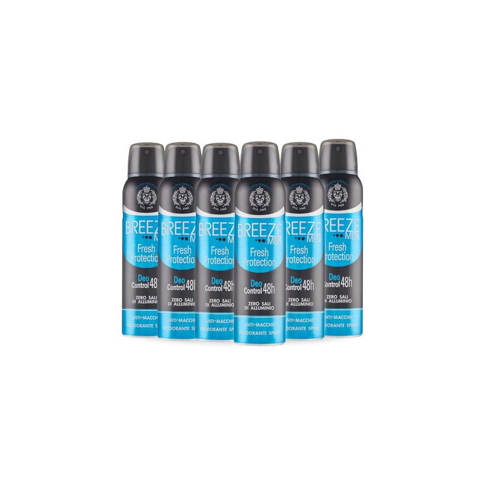 BREEZE | Deodorante Spray Fresh Protection, Breeze Men, 6x150 ml