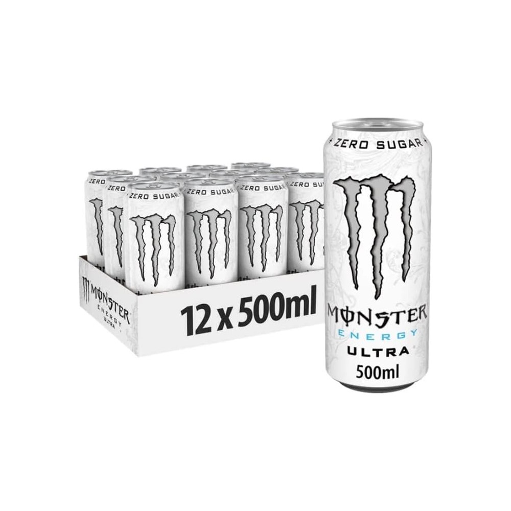 24 Monster Energy Drinks 500 ml (Ultra bianco)