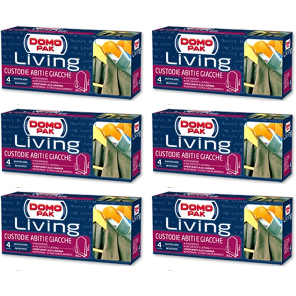 24 Custodie Domopak Living per Abiti e Giacche antipolvere armadi domo pak