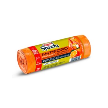 Set 12 SPAZZY Sacchi 52x54 Antiforo con Maniglie Arancia x15 Pezzi