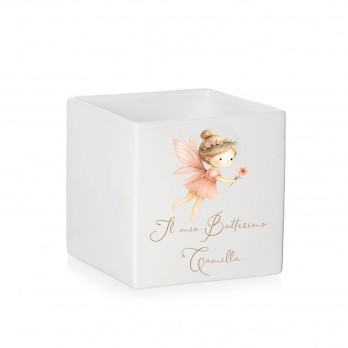 Vaso cubo Battesimo fatina personalizzabile - 6 pz