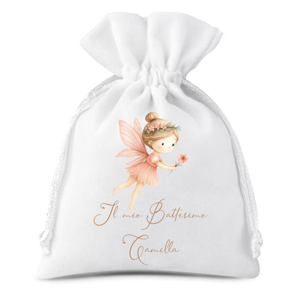 30 Sacchetti Battesimo Fatina personalizzabili