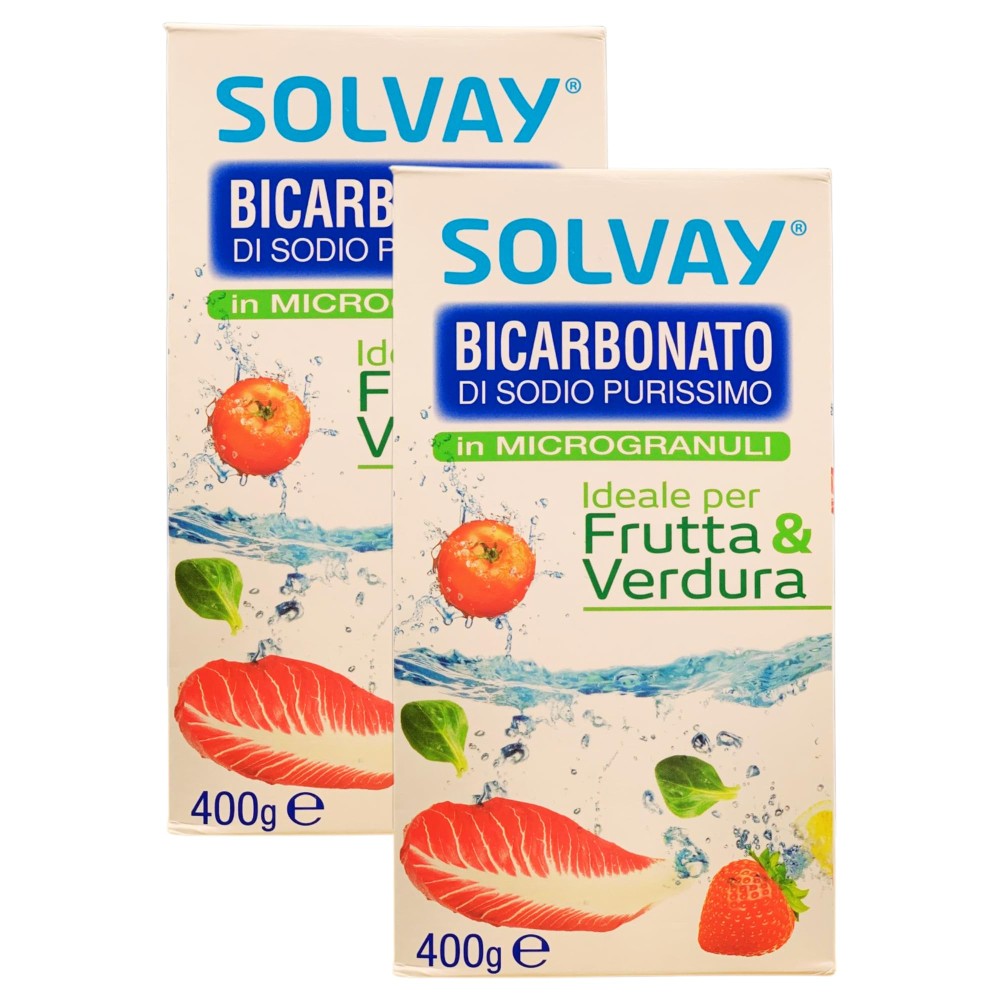 2x Bicarbonato Di Sodio Purissimo, In Microgranuli. Ideale Per Frutta & Verdura 400g