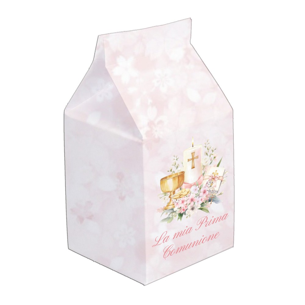 Scatolina Milk portaconfetti Prima comunione rosa - 1 pz
