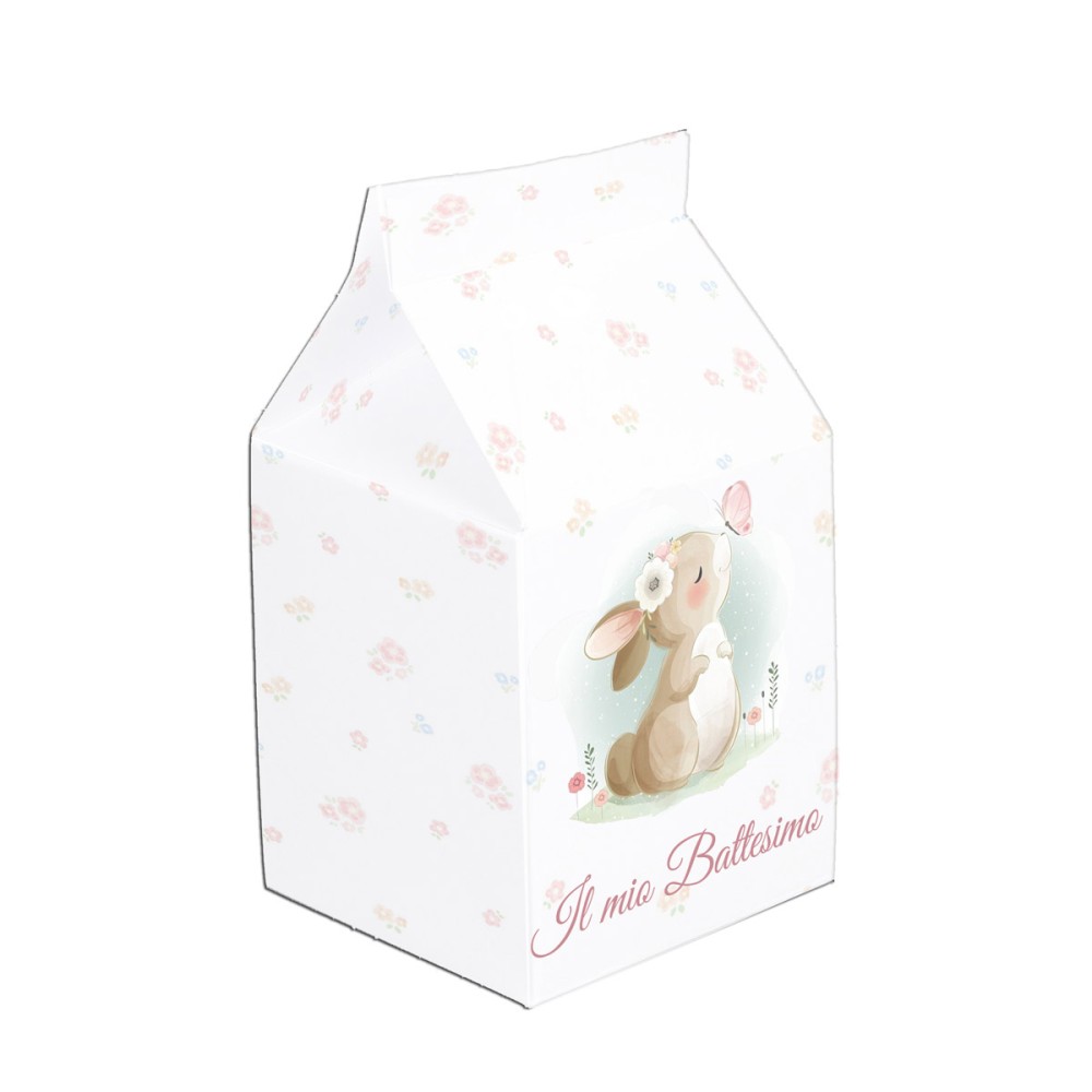 Scatolina Milk portaconfetti Battesimo coniglietta - 1 pz