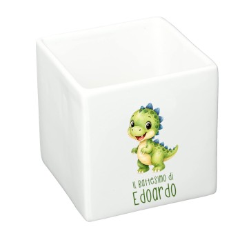 Vaso cubo Battesimo dinosauro personalizzabile - 6 pz
