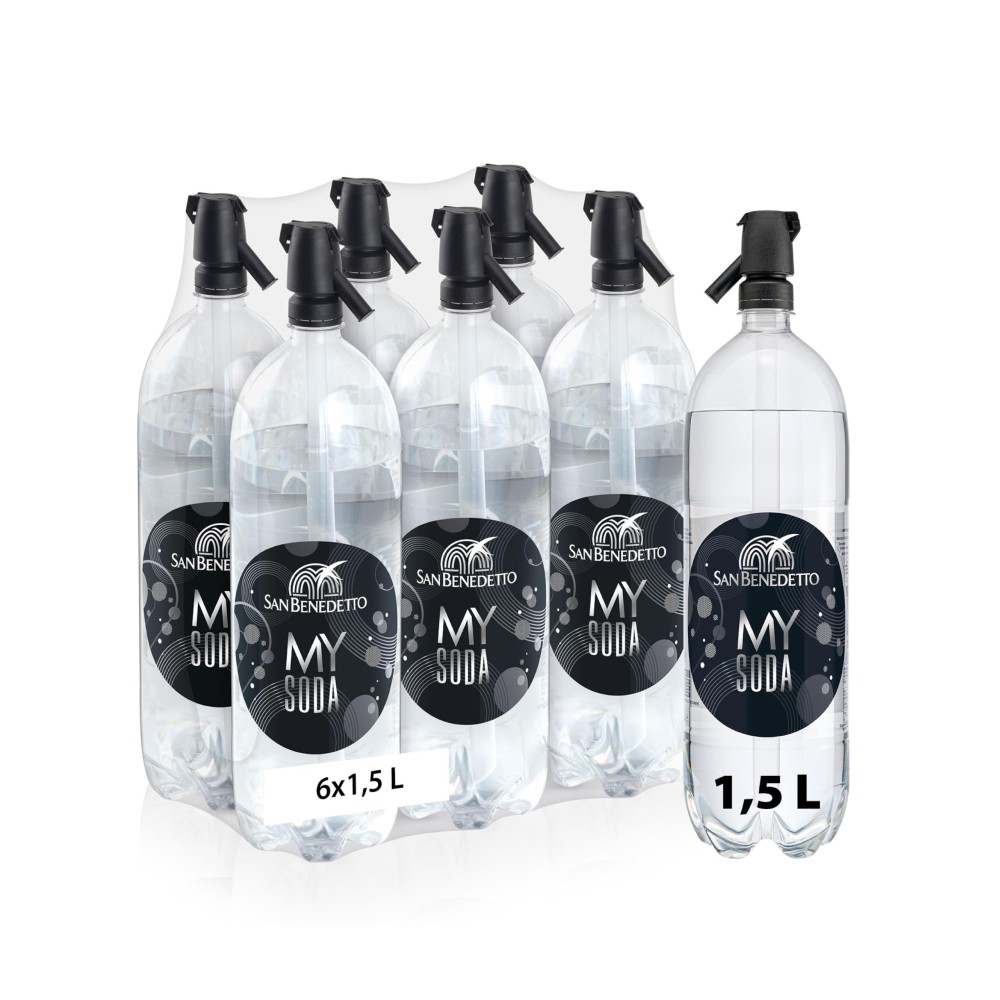 San Benedetto MY SODA, Confezione da 6x1,5L Bevanda Gassata Senza Zuccheri