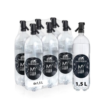 San Benedetto MY SODA, Confezione da 6x1,5L Bevanda Gassata Senza Zuccheri
