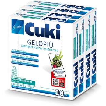 Cuki Gelopiù Sacchetti Freezer Multistrato Grandissimi 4 Conf.da 10 Pezzi