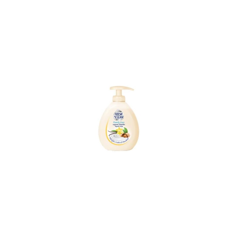 12 x FRESH & CLEAN sapone liquido 300ml Vaniglia e latte di Mandorle