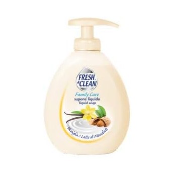 12 x FRESH & CLEAN sapone liquido 300ml Vaniglia e latte di Mandorle