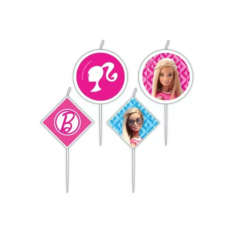  4 CANDELINE PER TORTA DI COMPLEANNO BARBIE