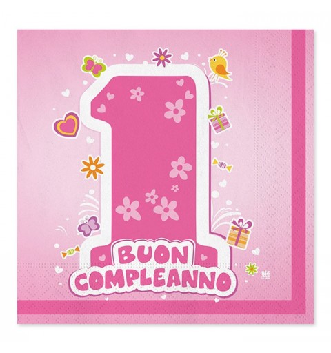 KIT N 13 - COORDINATO PRIMO COMPLEANNO BAMBINA  ONE PINK