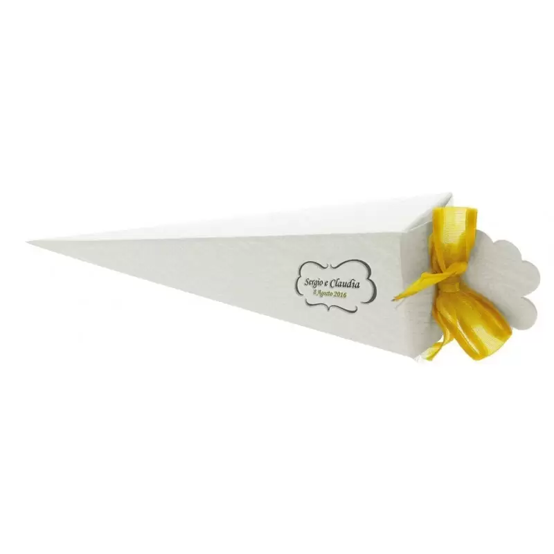 100 CONI QUADRATI PORTARISO CARTONCINO AVORIO 56377 PERSONALIZZABILI