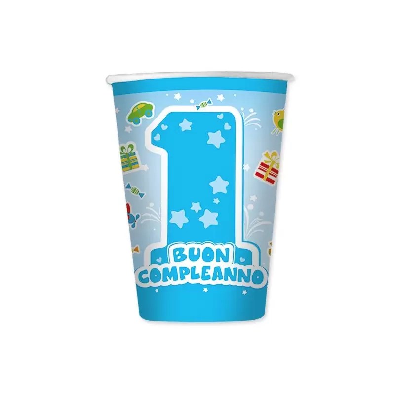IRPot - KIT N 4 ONE LIGHT BLUE 1 ANNO BIMBO COORDINATO PRIMO COMPLEANNO