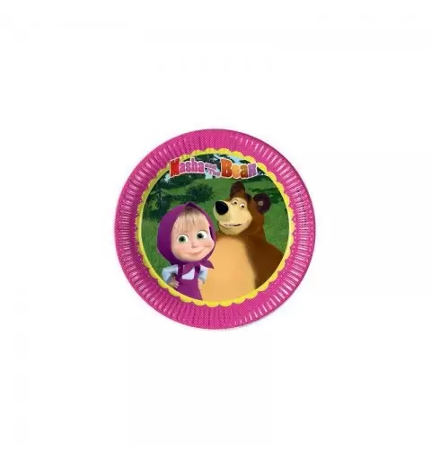IRPot - KIT N22 MASHA E ORSO SET ADDOBBI COORDINATO TAVOLA COMPLEANNO BAMBINA