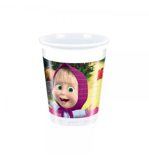 IRPot - KIT N22 MASHA E ORSO SET ADDOBBI COORDINATO TAVOLA COMPLEANNO BAMBINA