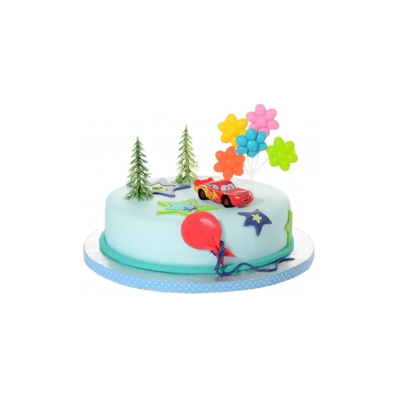 21912 KIT DECORAZIONE TORTA COMPLEANNI BAMBINO CARS SAETTA MC QUEEN SET CAKE