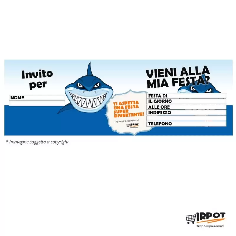 Inviti compleanno squalo