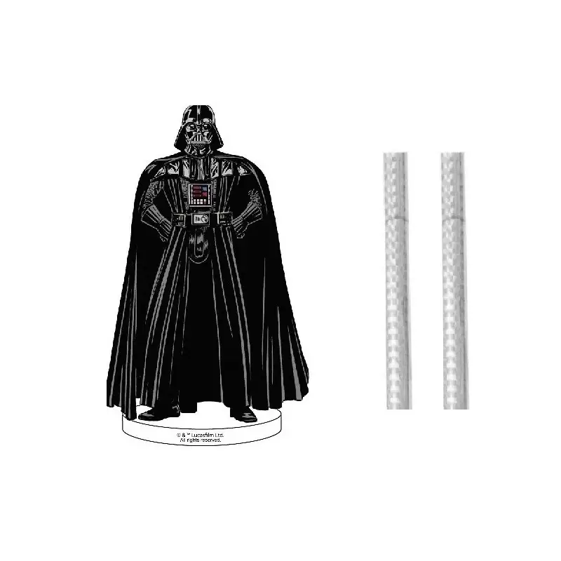 1 DECORAZIONE TORTA STAR WARS + 2 CANDELE MAGIC FLAMBè PIRICHE DART FENER