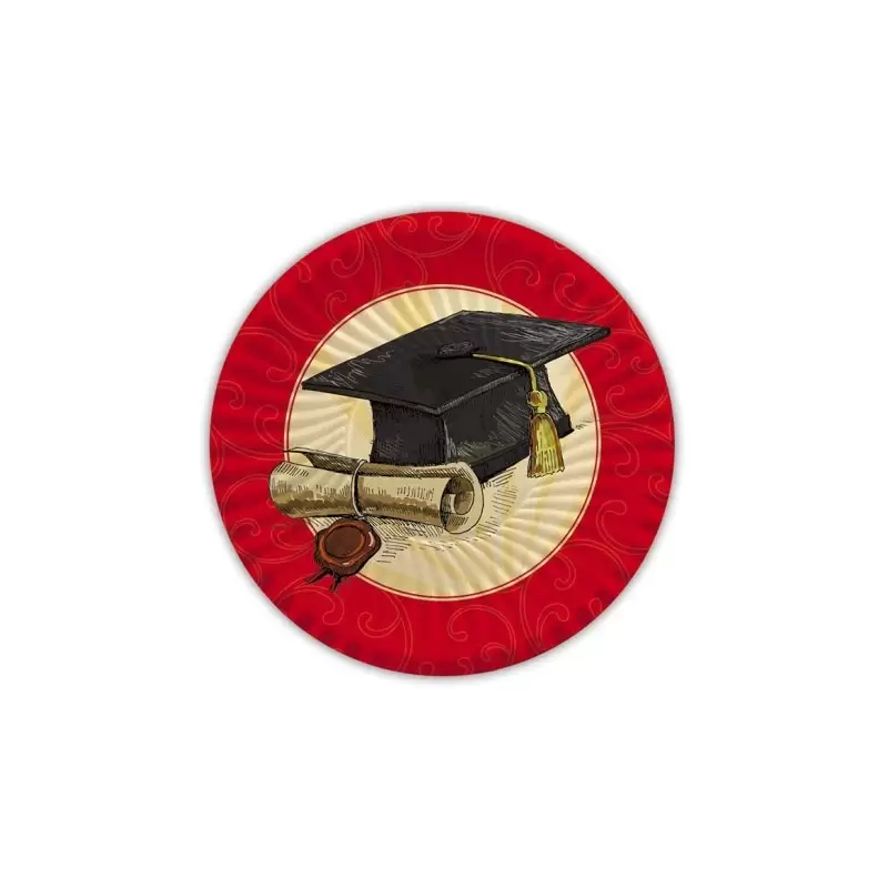 KIT N.7 COORDINATO TAVOLA LAUREA ROSSO + MONOCOLORE ROSSO