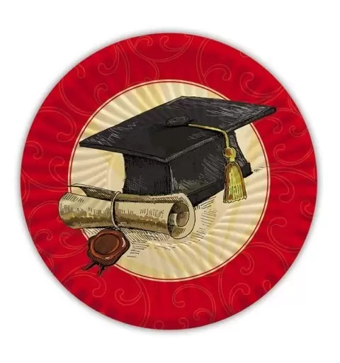 KIT N.7 COORDINATO TAVOLA LAUREA ROSSO + MONOCOLORE ROSSO